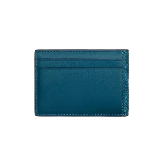 Coach Compact Billfold Wallet in Aquamarine Signature Canvas & Calf Leather - Picture 2 of 3